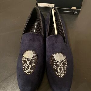 INC International Concepts Navy Skull Loafers
